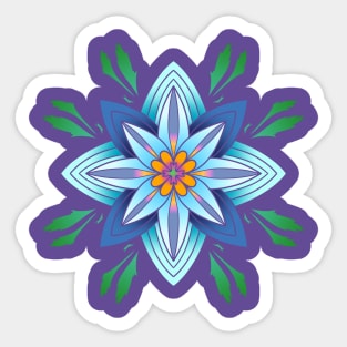 Floral Design - Teal Blue Sticker